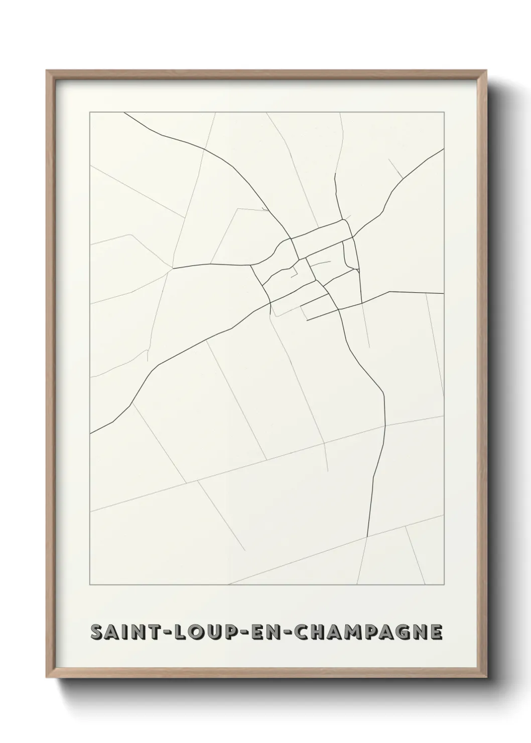 Une affiche de carte sur Saint-Loup-en-Champagne