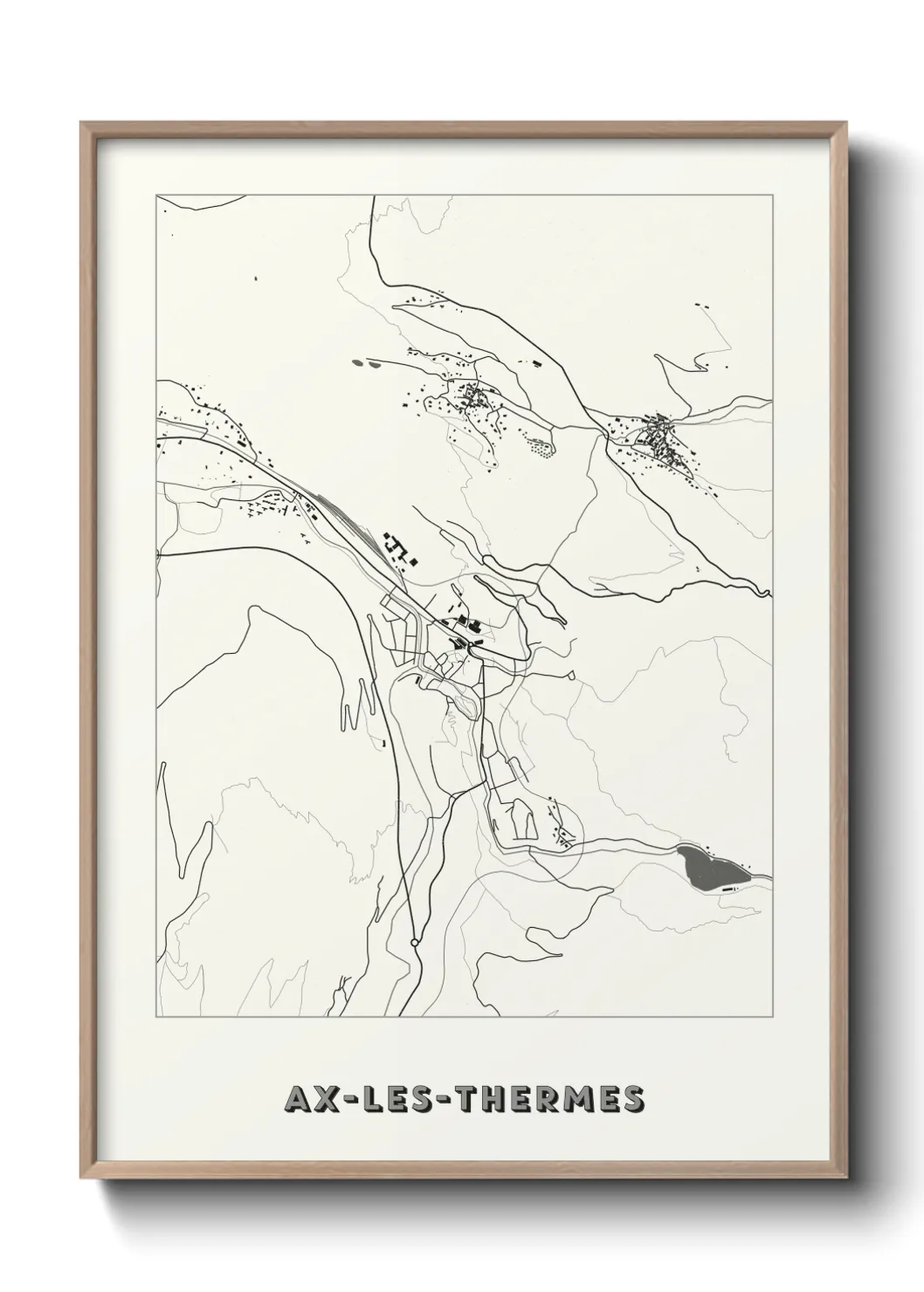 Une affiche de carte sur Ax-les-Thermes