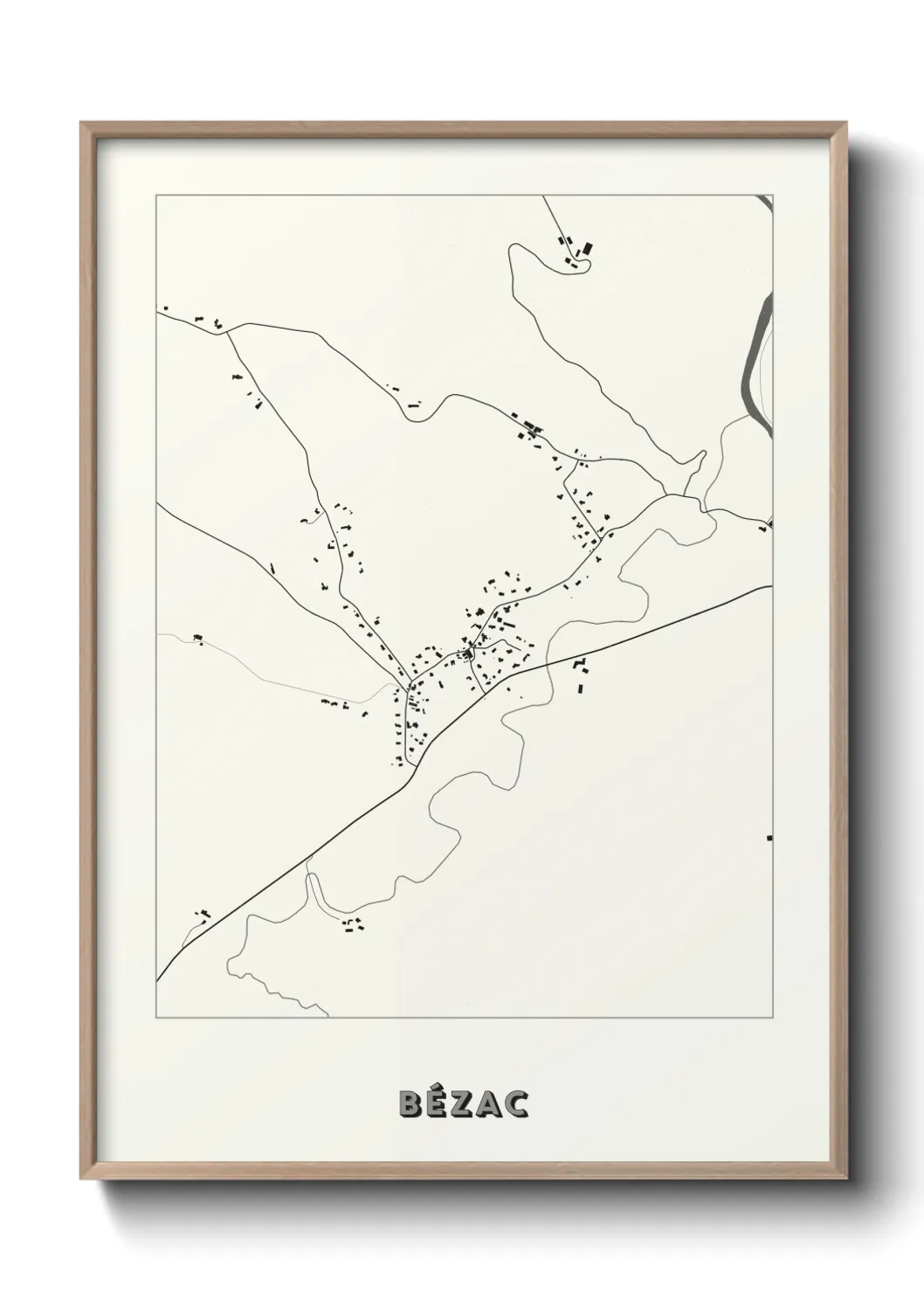 Une affiche de carte sur Bézac