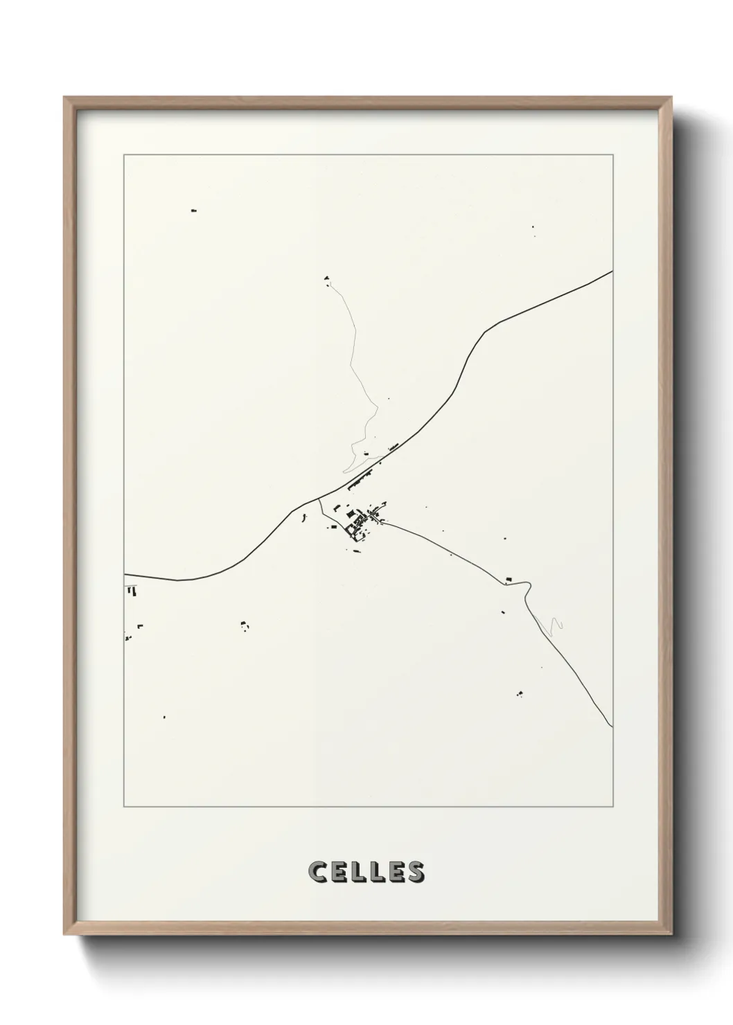 Une affiche de carte sur Celles