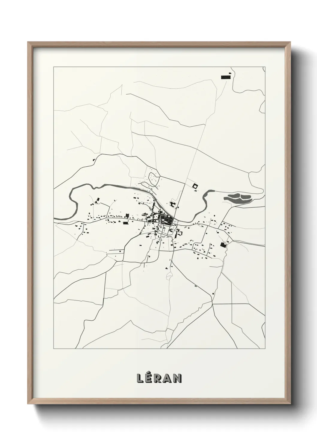 Une affiche de carte sur Léran