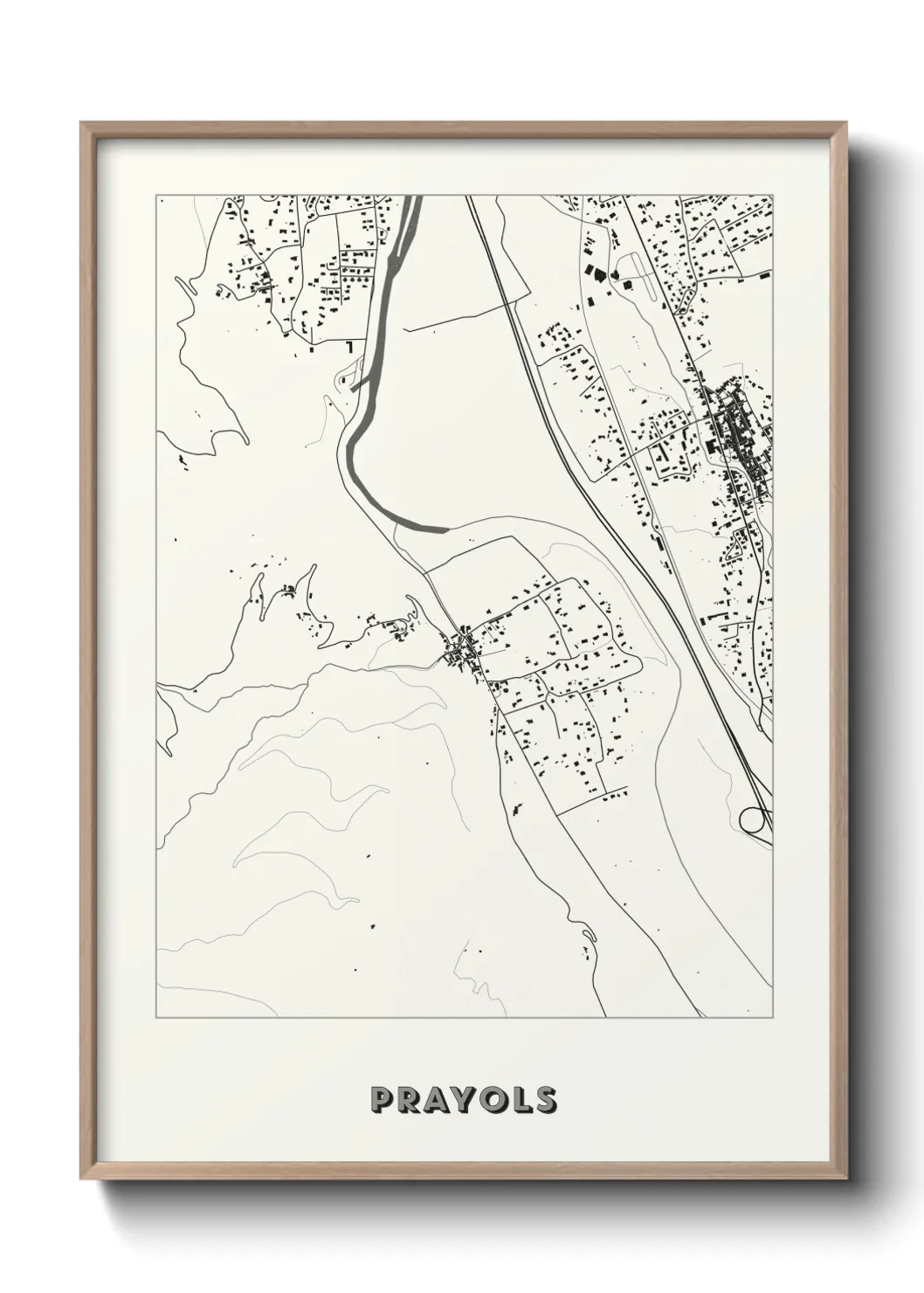 Une affiche de carte sur Prayols
