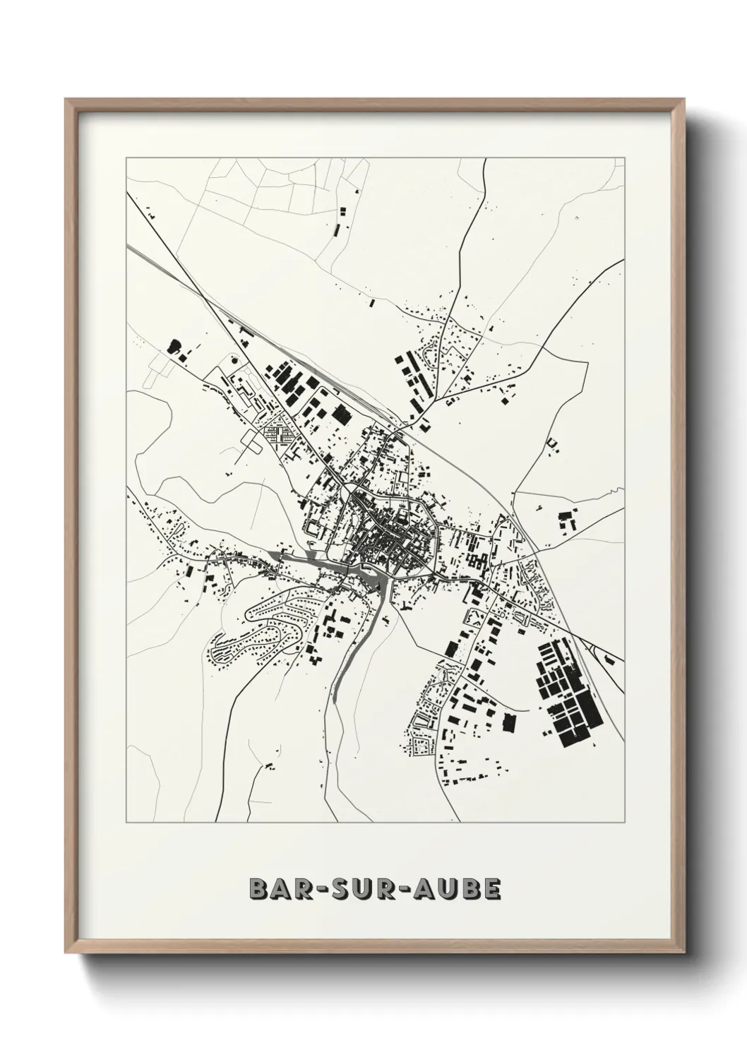 Une affiche de carte sur Bar-sur-Aube