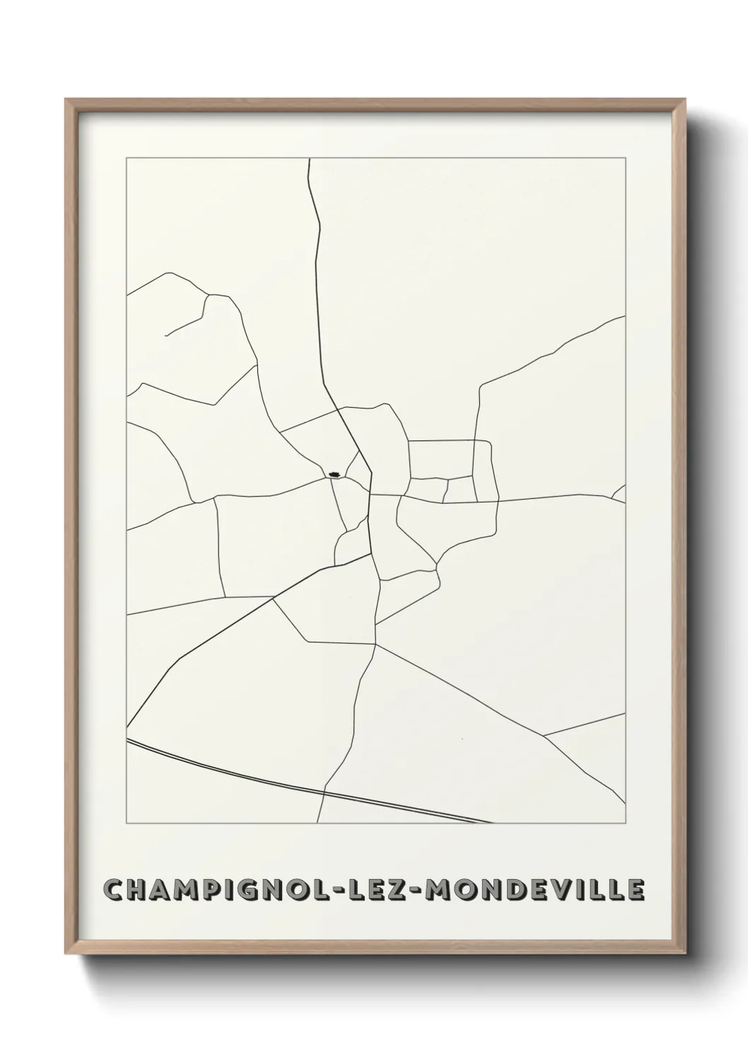 Une affiche de carte sur Champignol-lez-Mondeville