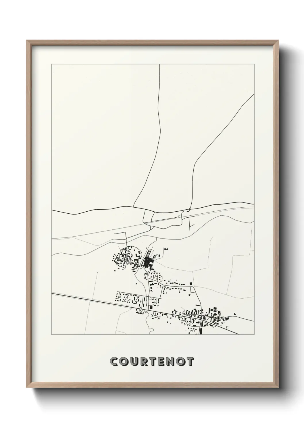 Une affiche de carte sur Courtenot