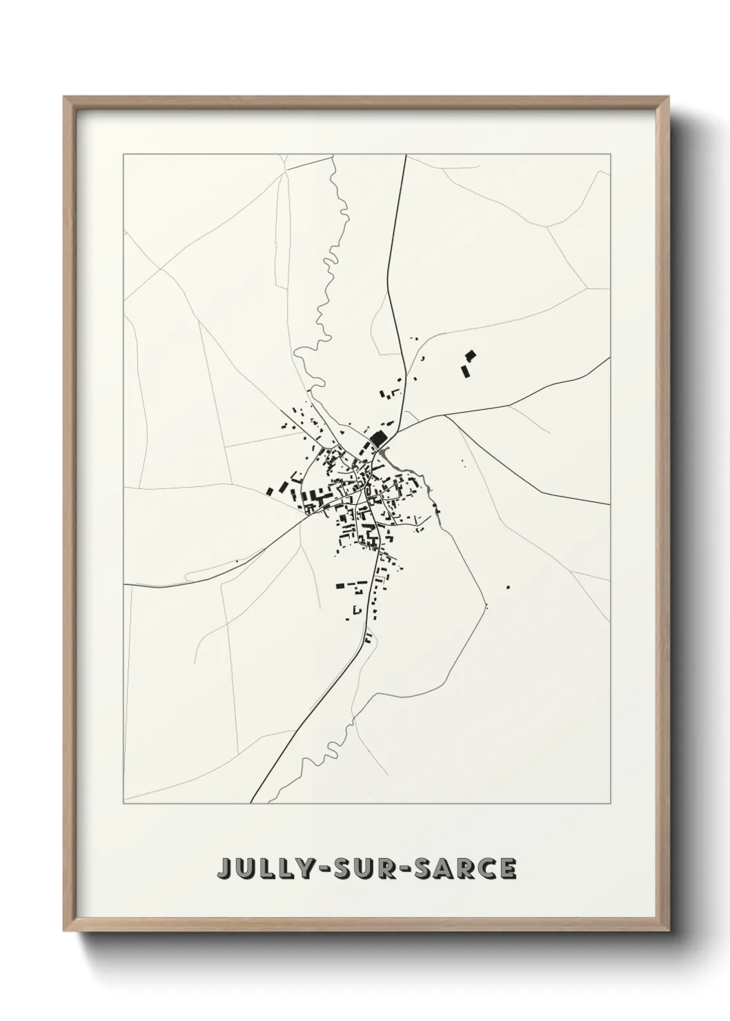 Une affiche de carte sur Jully-sur-Sarce
