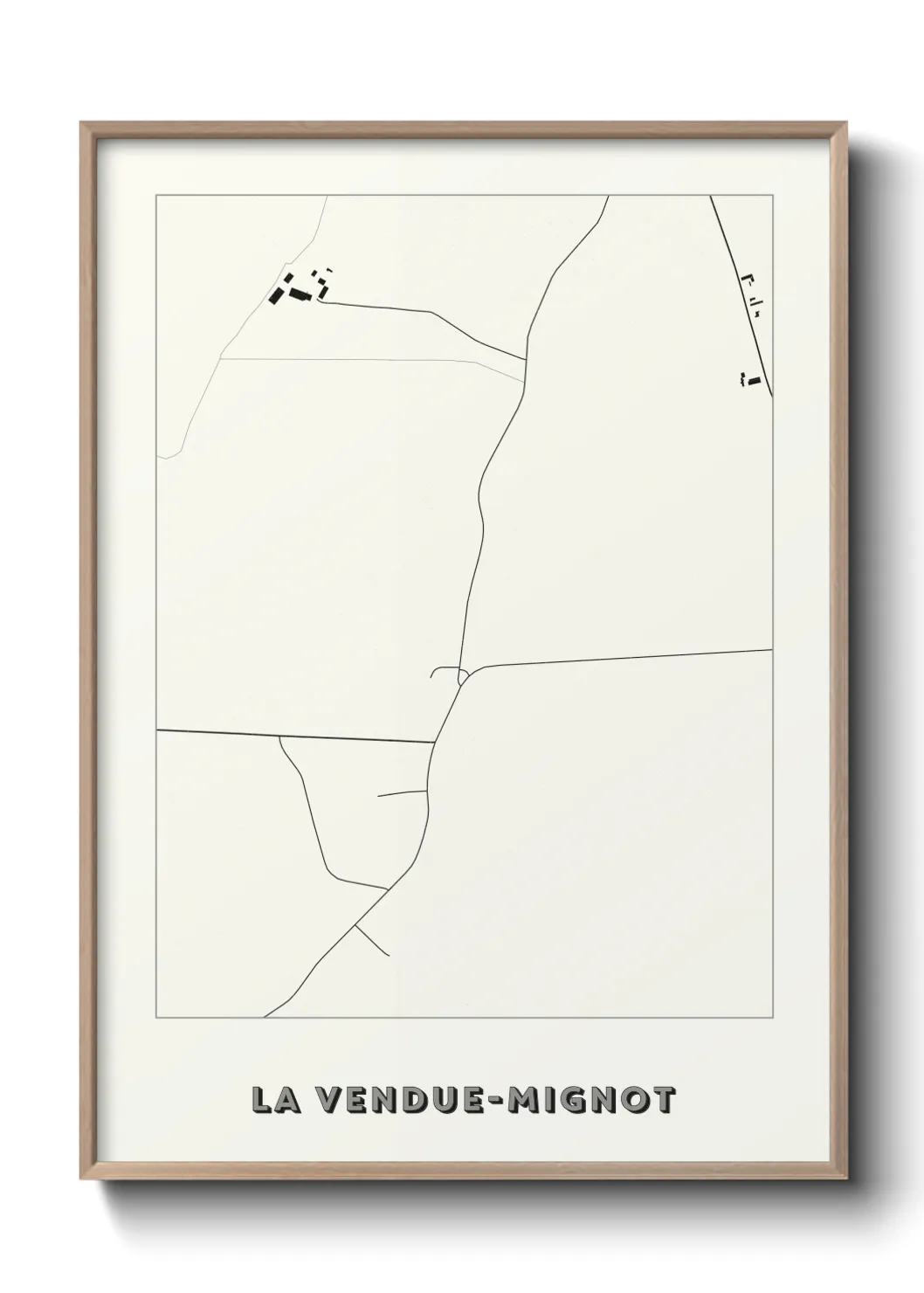 Une affiche de carte sur La Vendue-Mignot