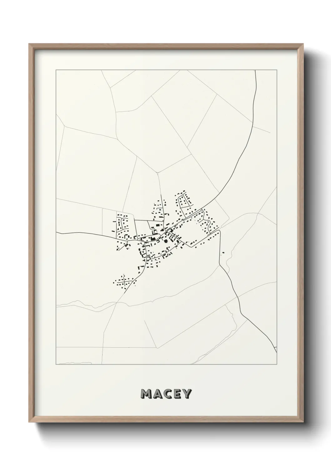Une affiche de carte sur Macey