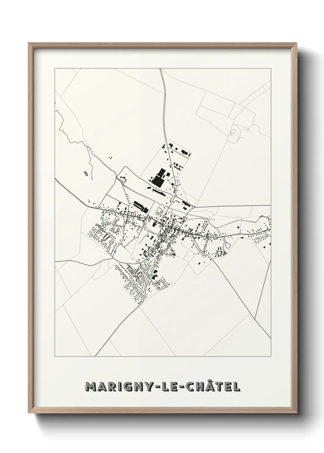 Une affiche de carte sur Marigny-le-Châtel
