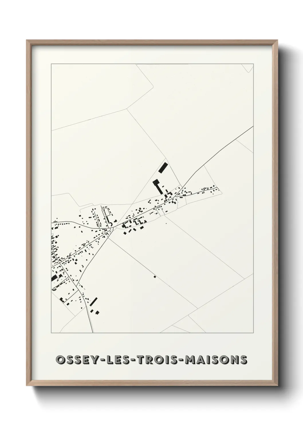 Un poster carteOssey-les-Trois-Maisons