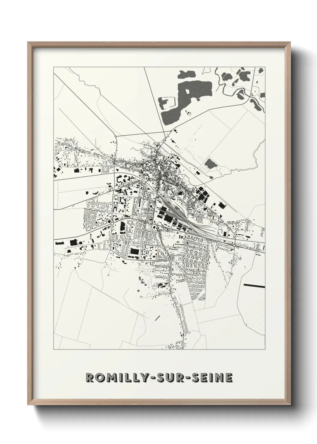 Une affiche de carte sur Romilly-sur-Seine