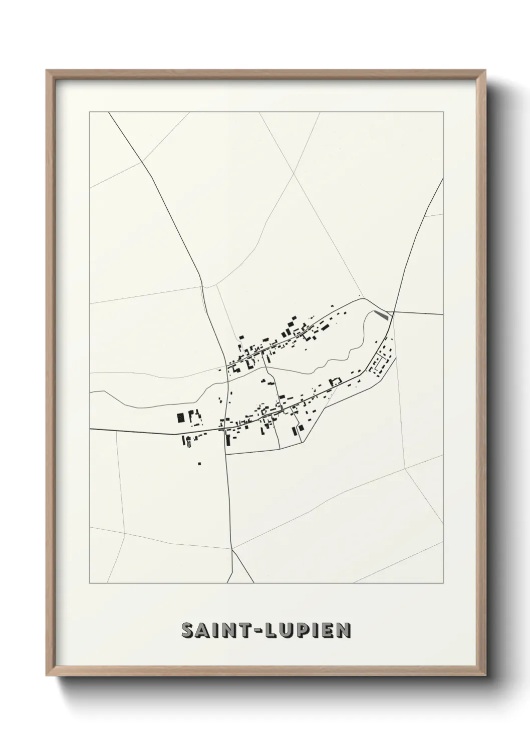 Une affiche de carte sur Saint-Lupien