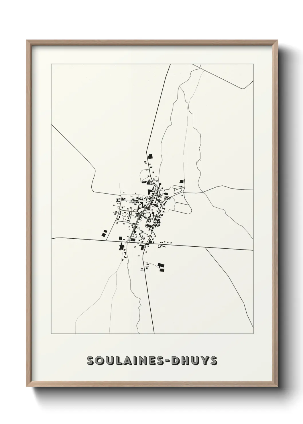 Une affiche de carte sur Soulaines-Dhuys