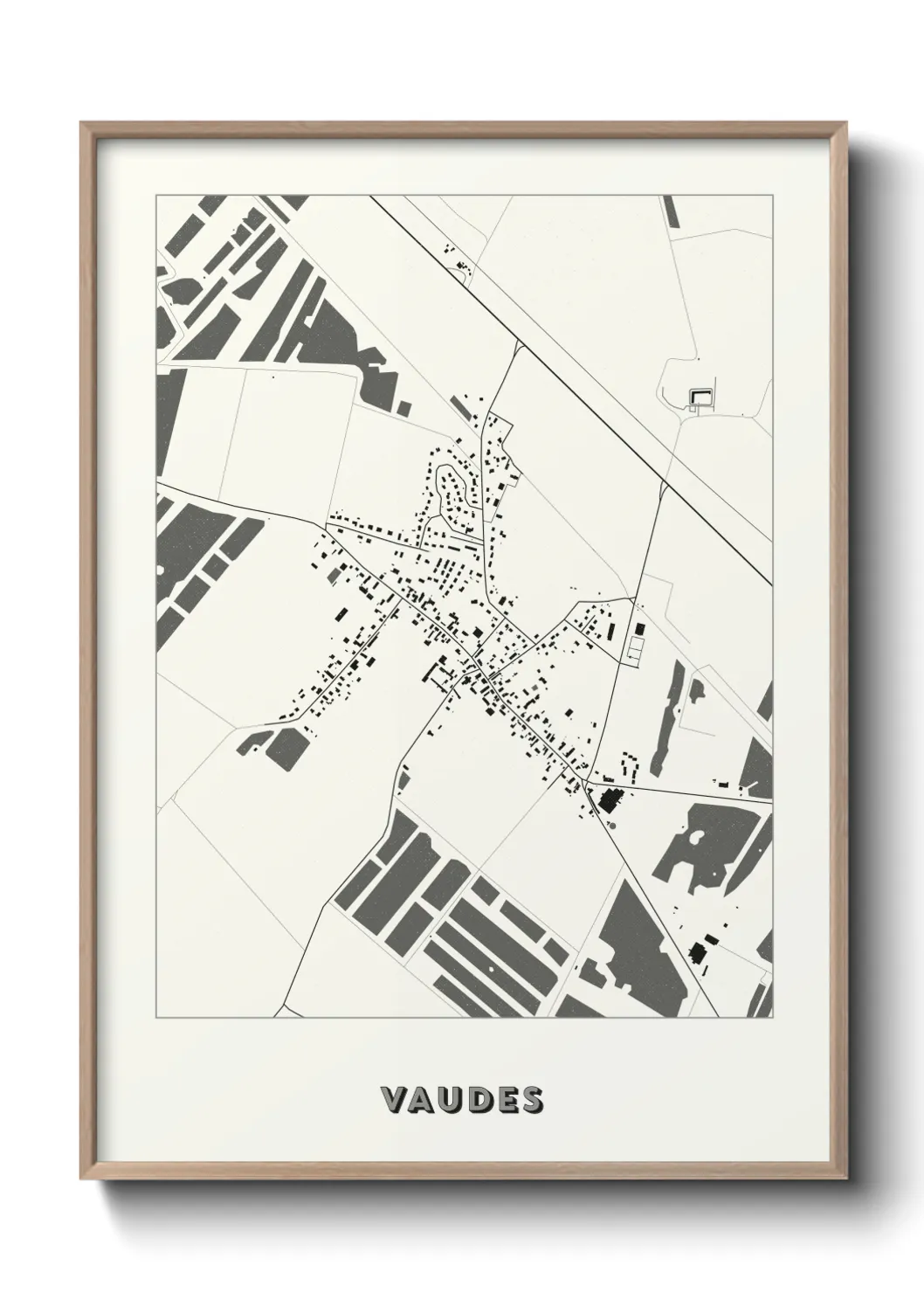 Une affiche de carte sur Vaudes