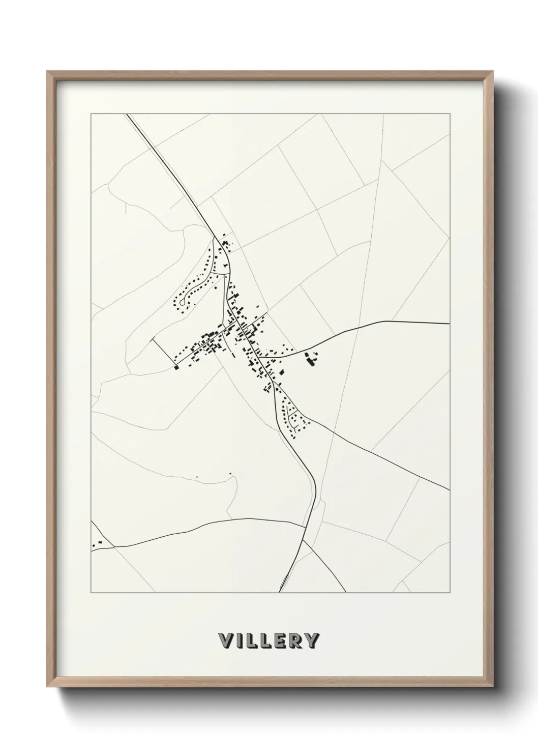 Une affiche de carte sur Villery