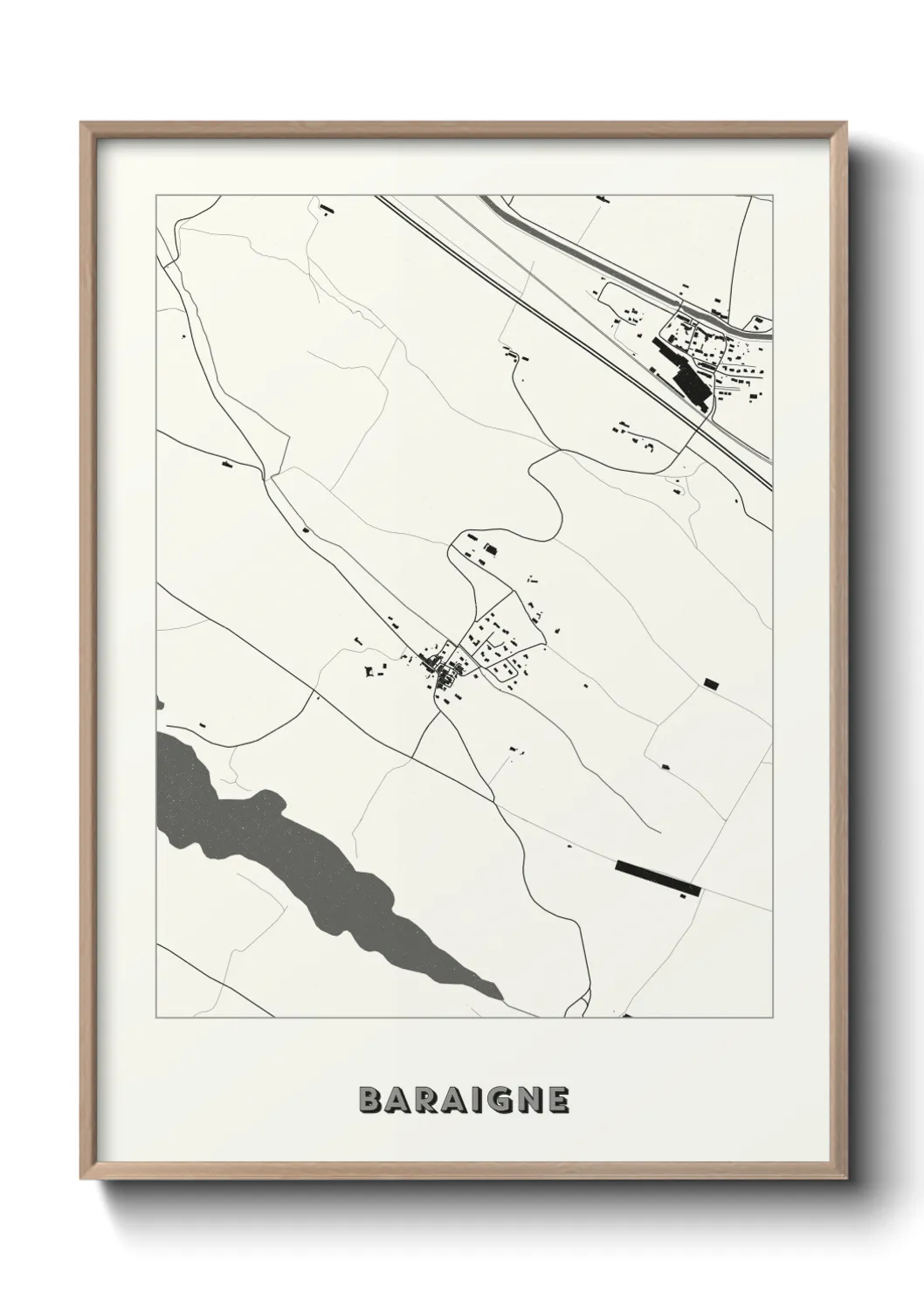 Une affiche de carte sur Baraigne