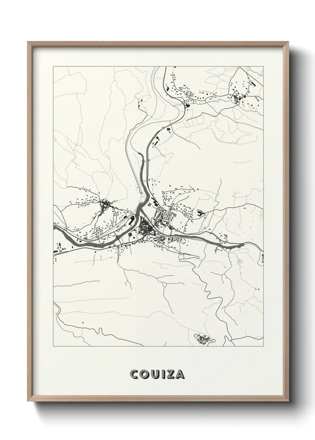 Une affiche de carte sur Couiza