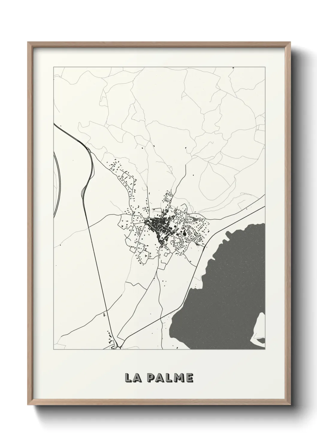 Une affiche de carte sur La Palme