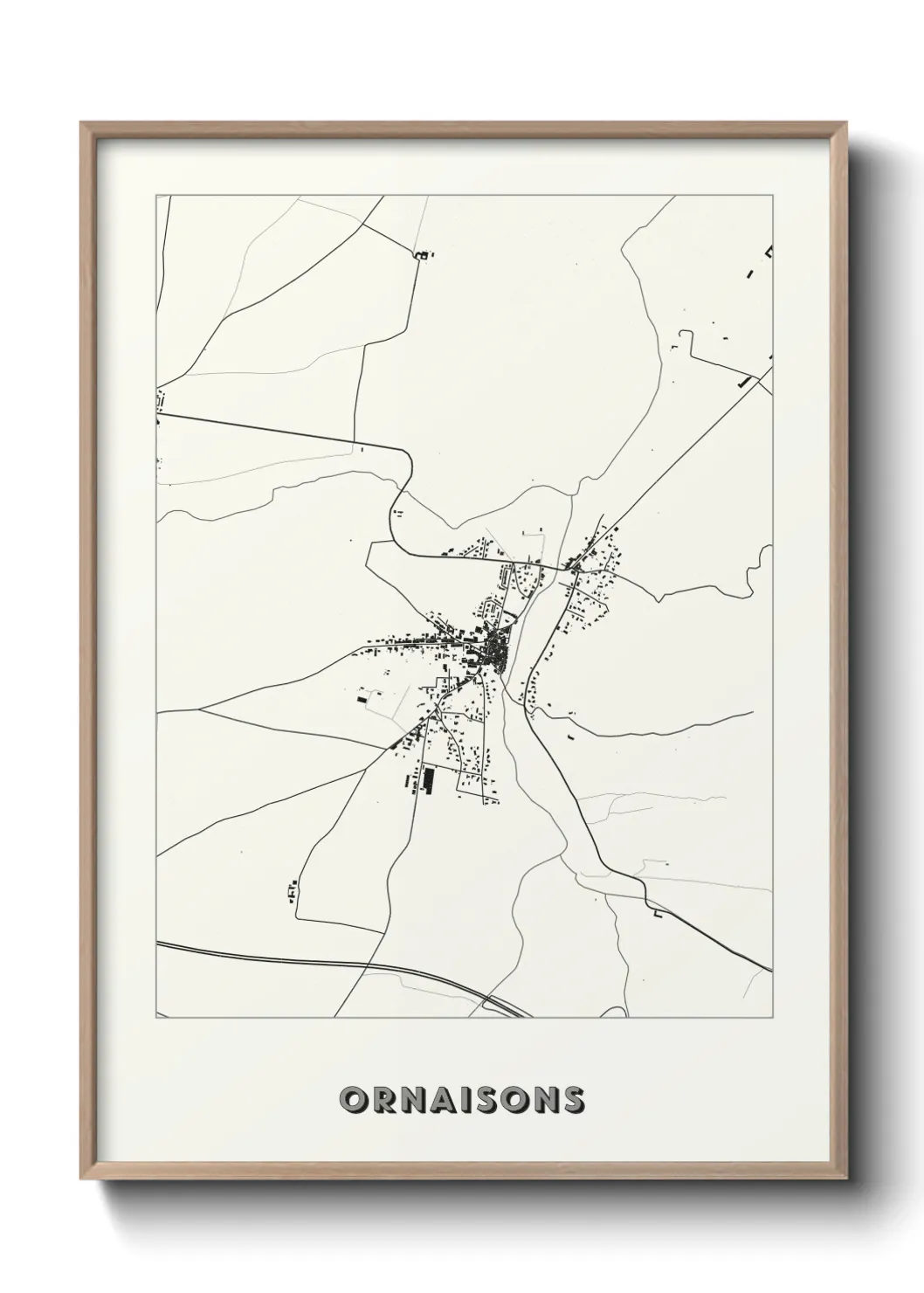 Une affiche de carte sur Ornaisons