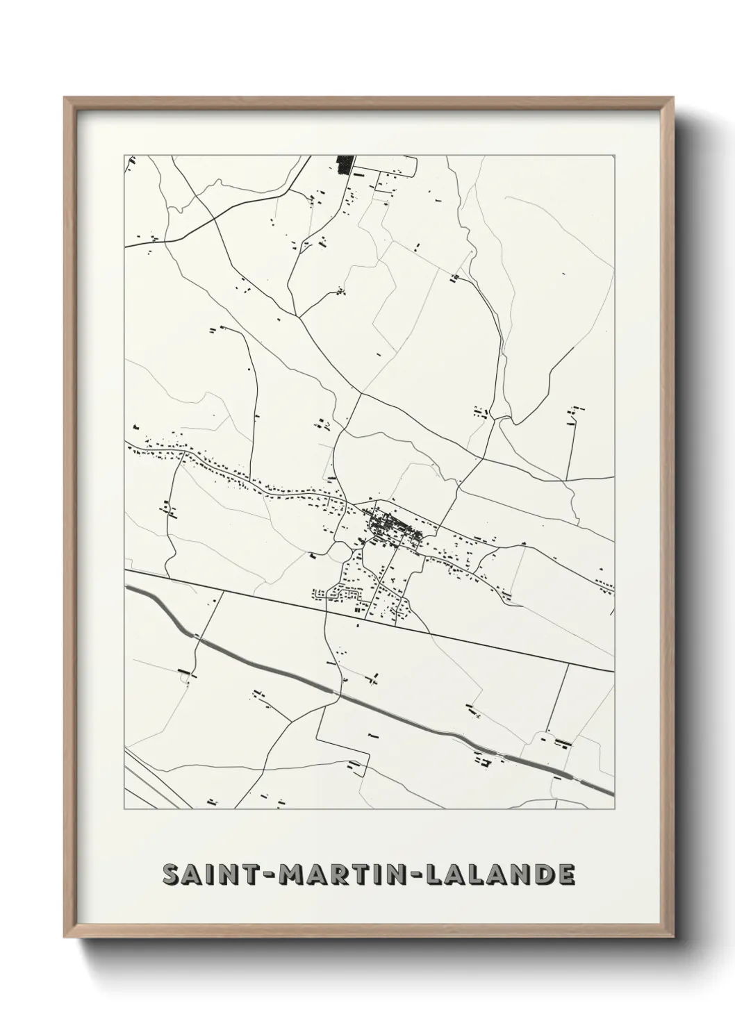 Une affiche de carte sur Saint-Martin-Lalande