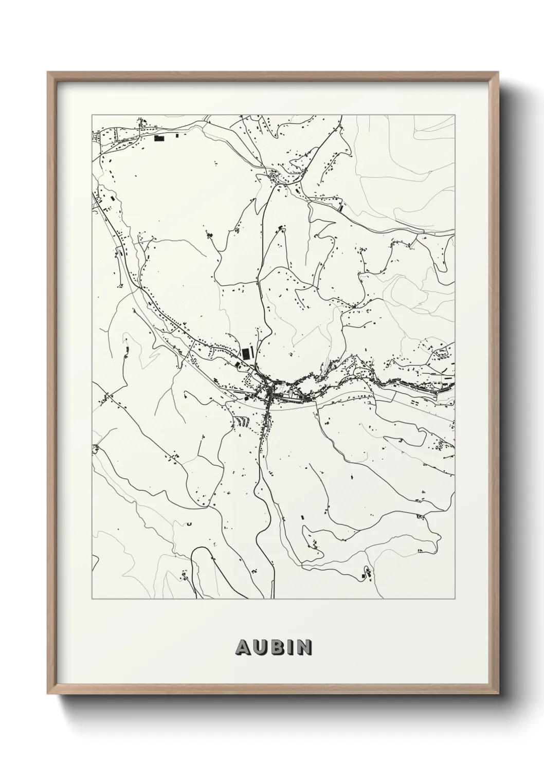 Une affiche de carte sur Aubin