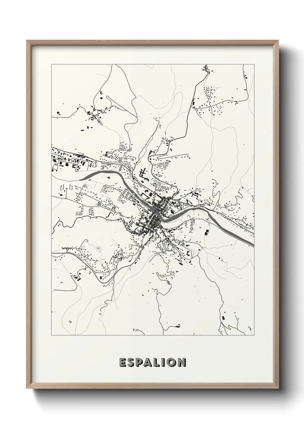 Une affiche de carte sur Espalion