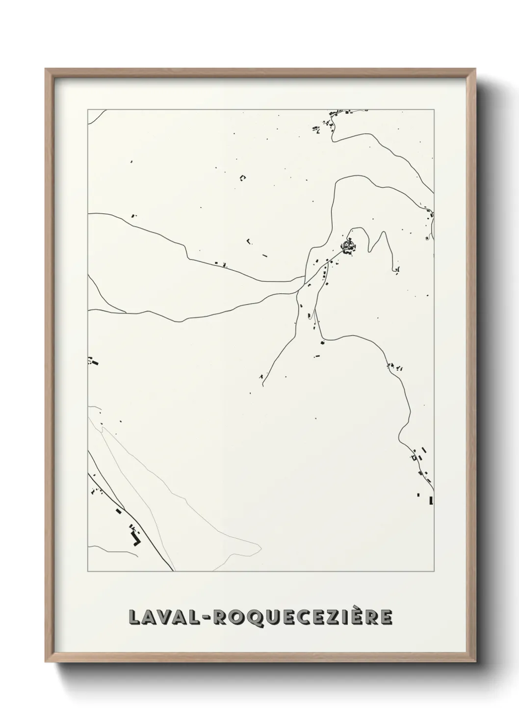 Une affiche de carte sur Laval-Roquecezière