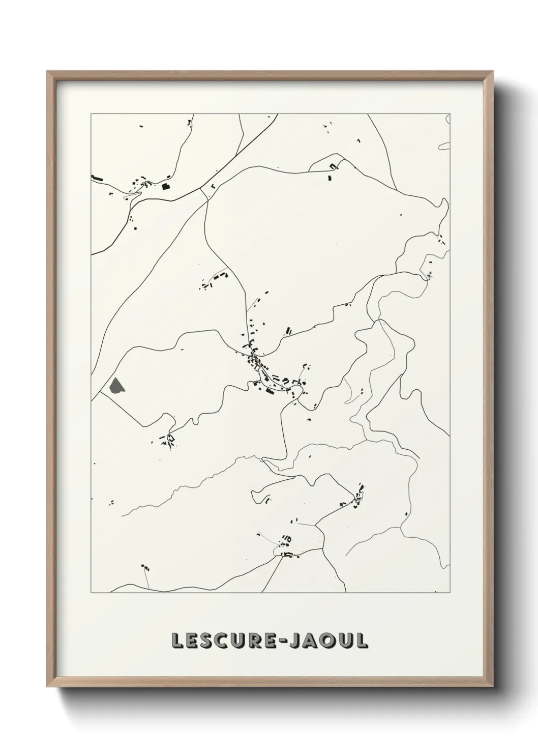 Une affiche de carte sur Lescure-Jaoul