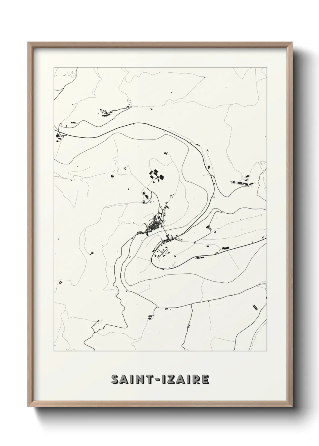 Une affiche de carte sur Saint-Izaire