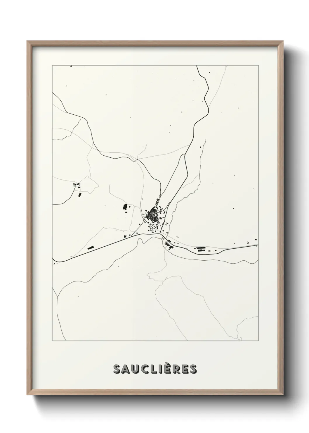 Une affiche de carte sur Sauclières