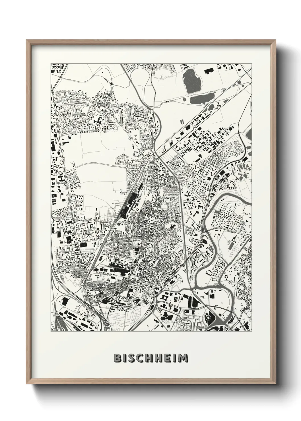 Une affiche de carte sur Bischheim