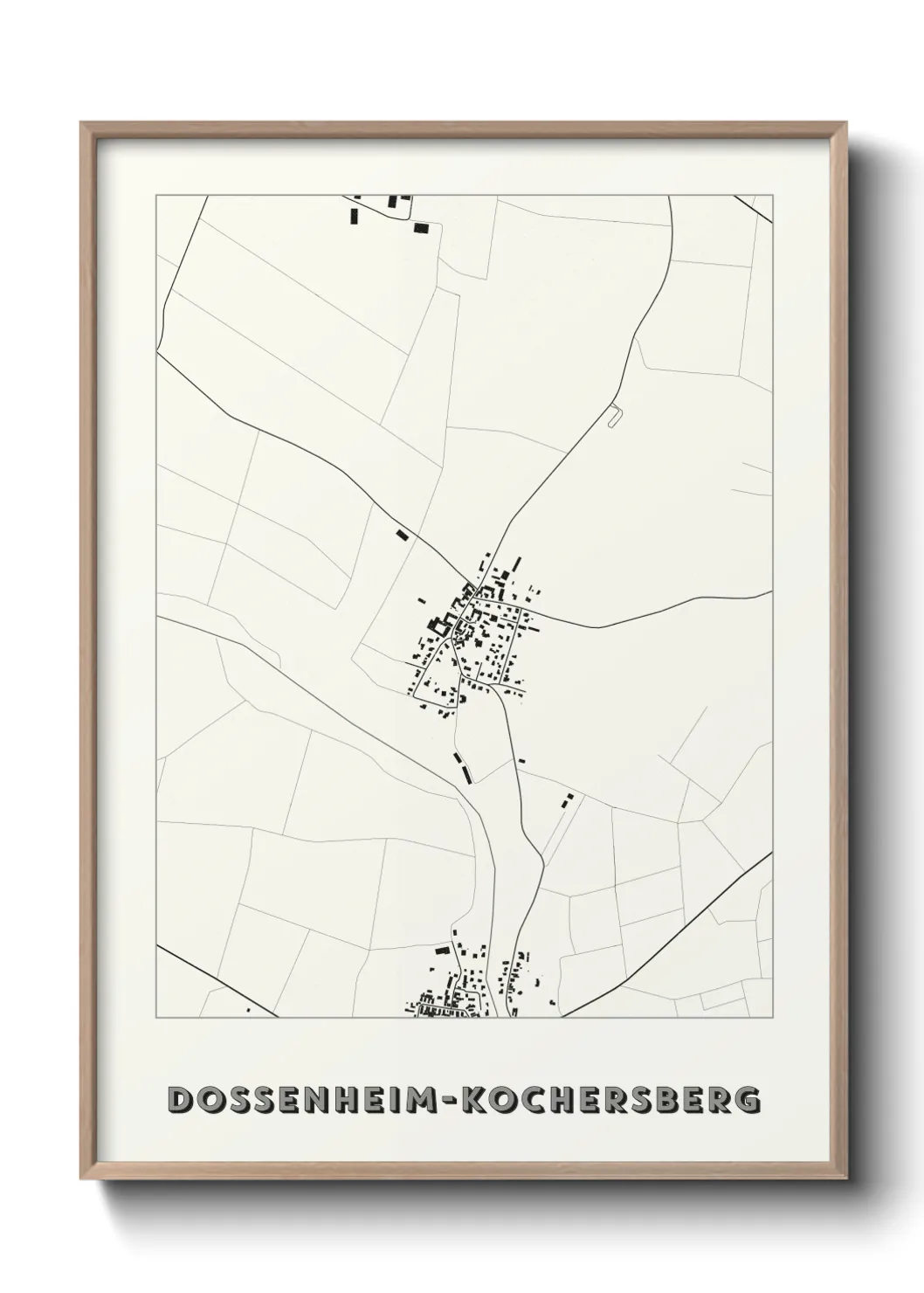 Une affiche de carte sur Dossenheim-Kochersberg