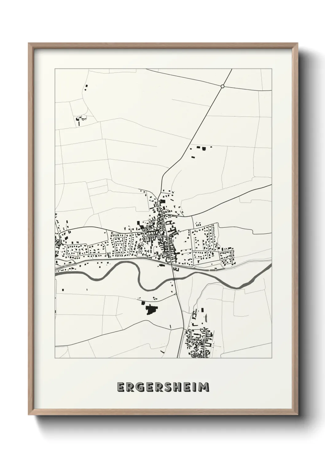 Une affiche de carte sur Ergersheim