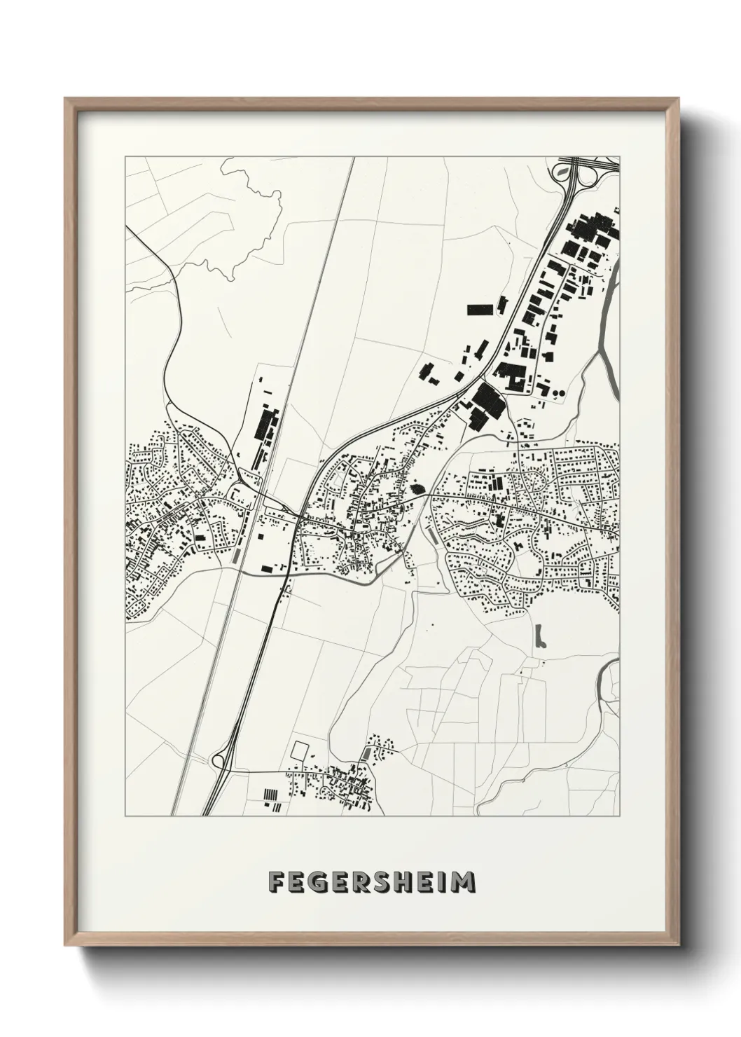 Une affiche de carte sur Fegersheim