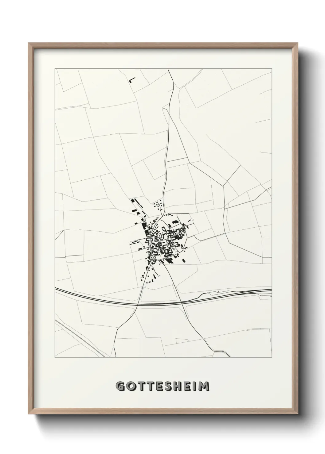 Une affiche de carte sur Gottesheim