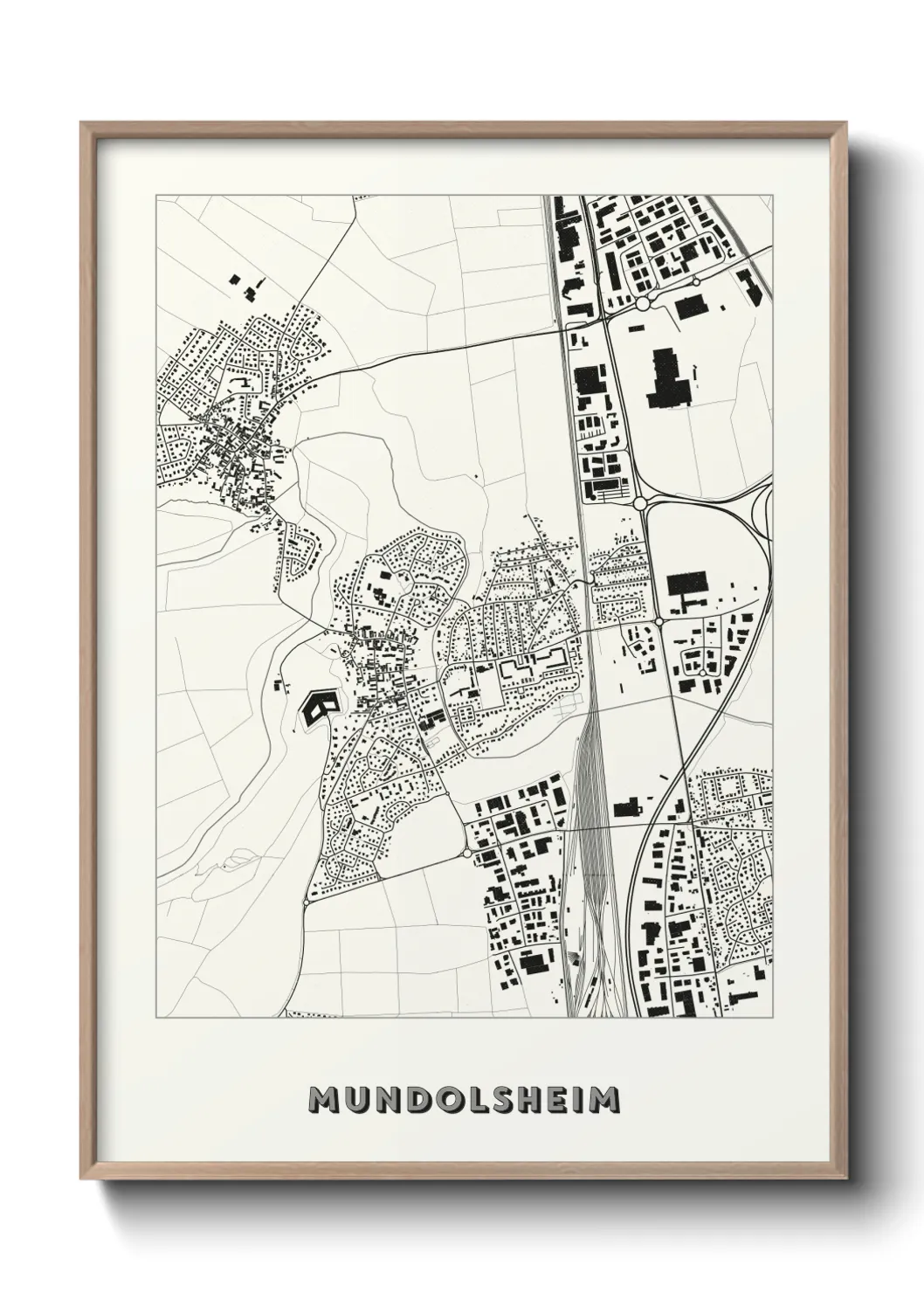 Une affiche de carte sur Mundolsheim