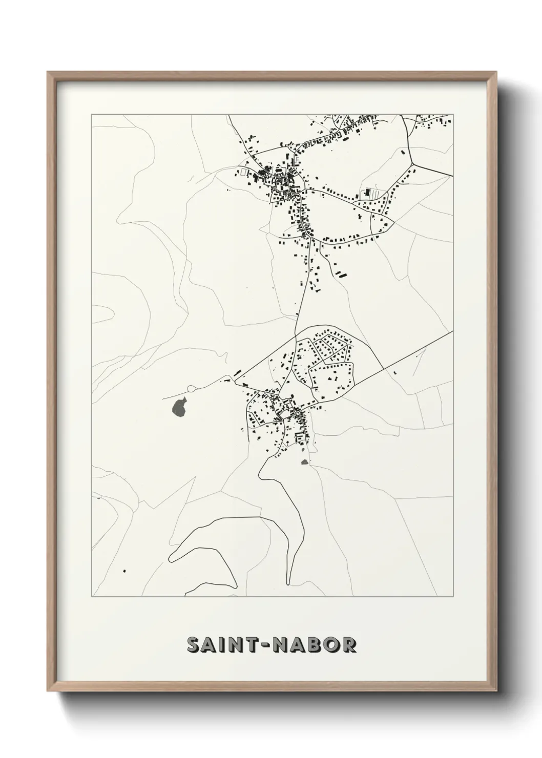 Une affiche de carte sur Saint-Nabor