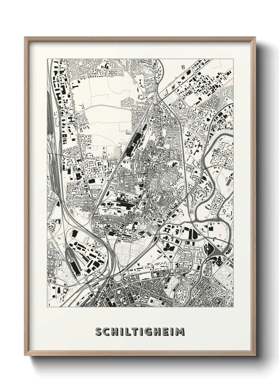Une affiche de carte sur Schiltigheim