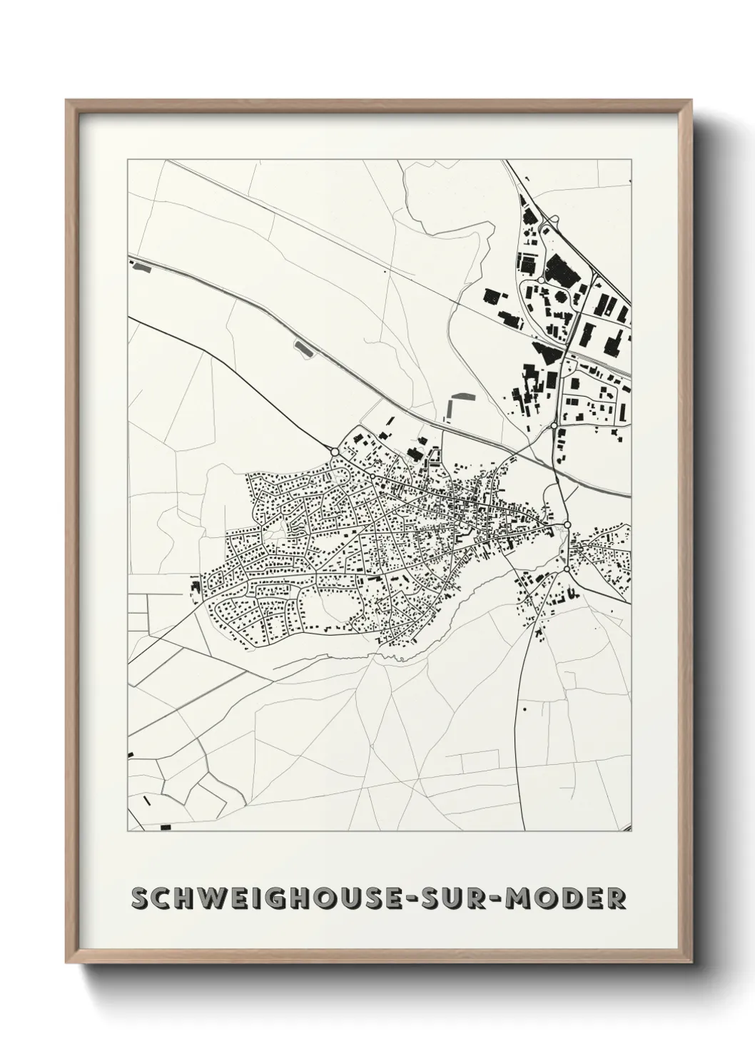 Une affiche de carte sur Schweighouse-sur-Moder