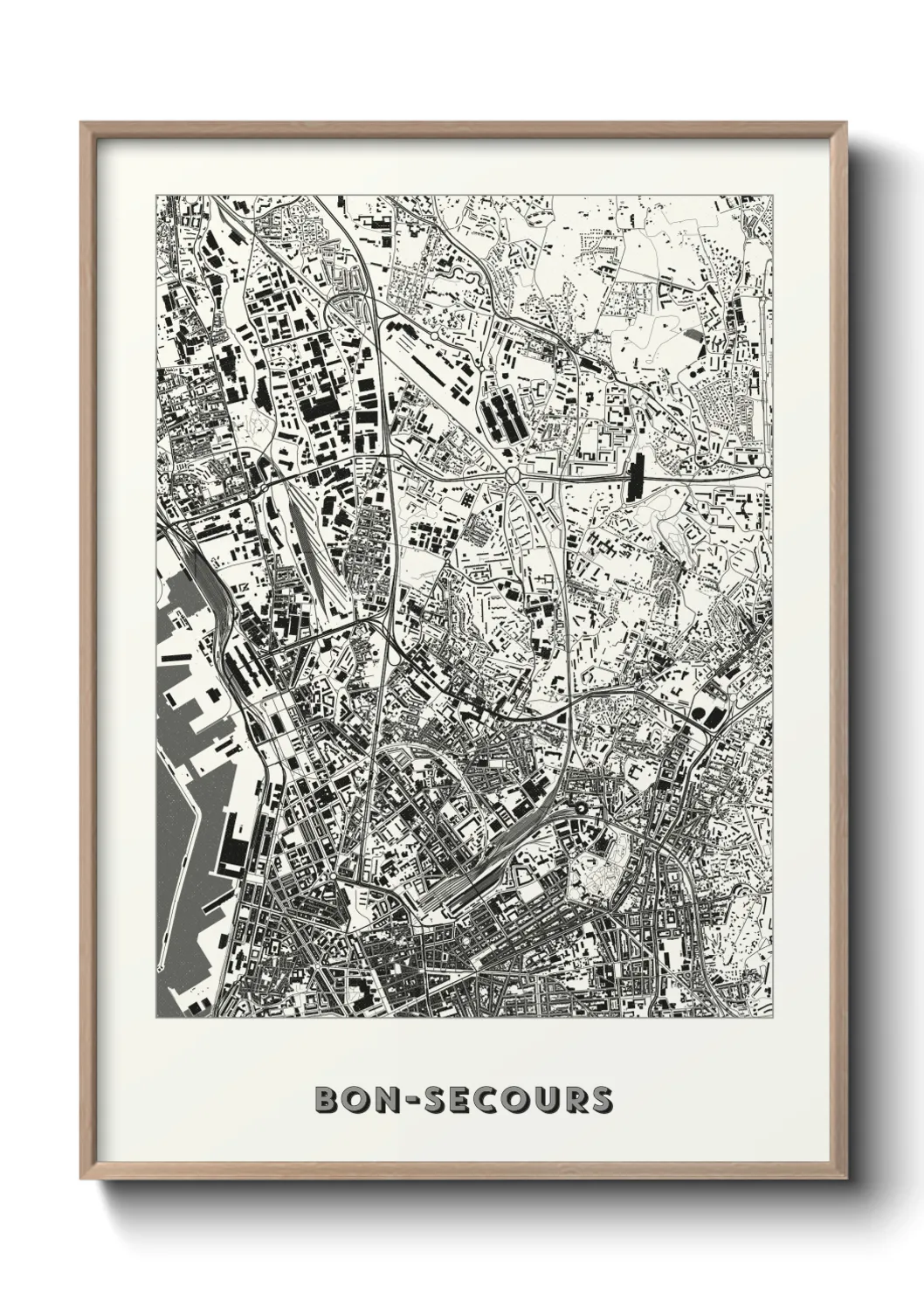 Une affiche de carte sur Bon-Secours