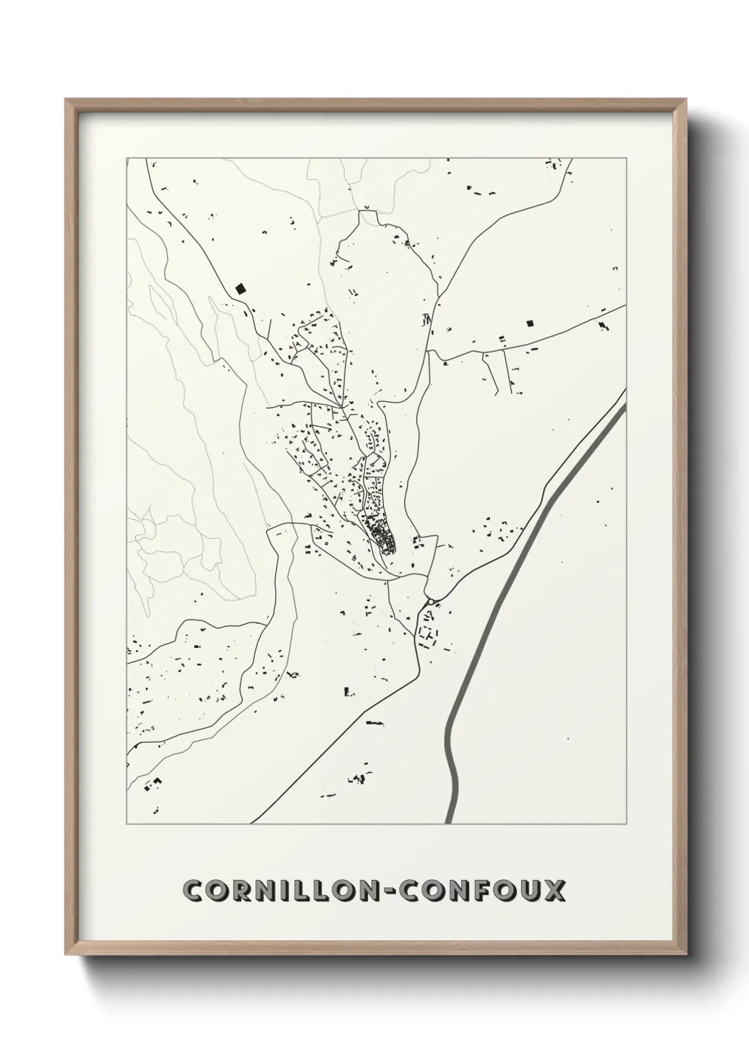Une affiche de carte sur Cornillon-Confoux