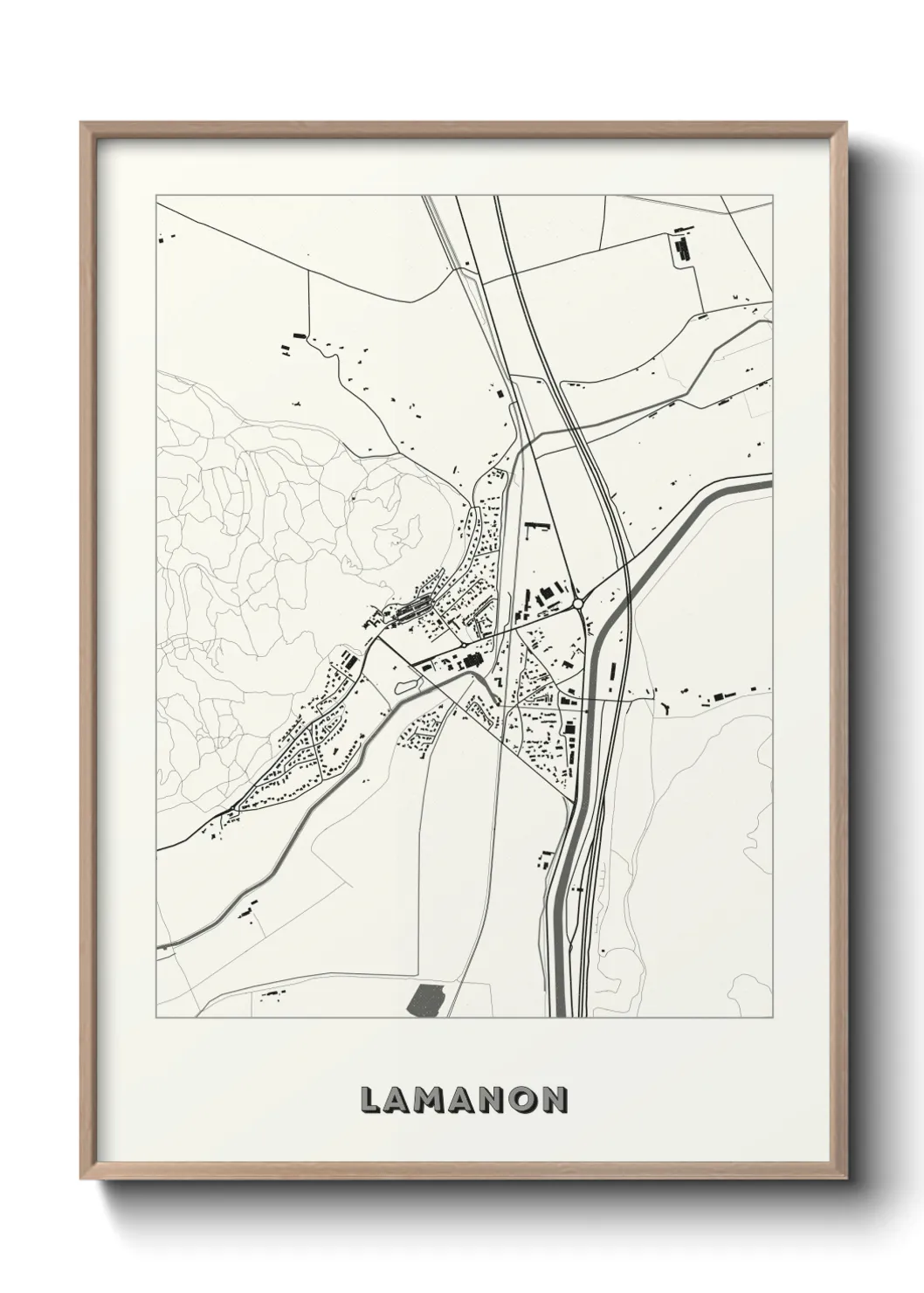 Une affiche de carte sur Lamanon
