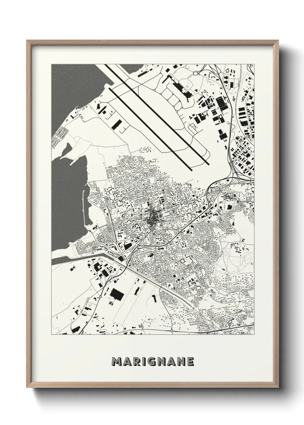 Une affiche de carte sur Marignane