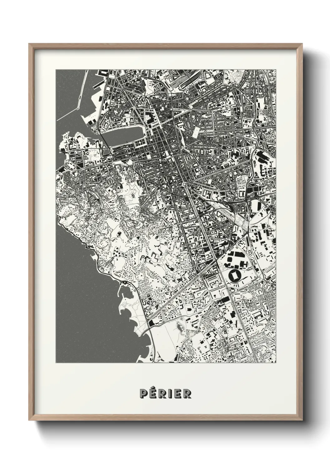 Une affiche de carte sur Périer