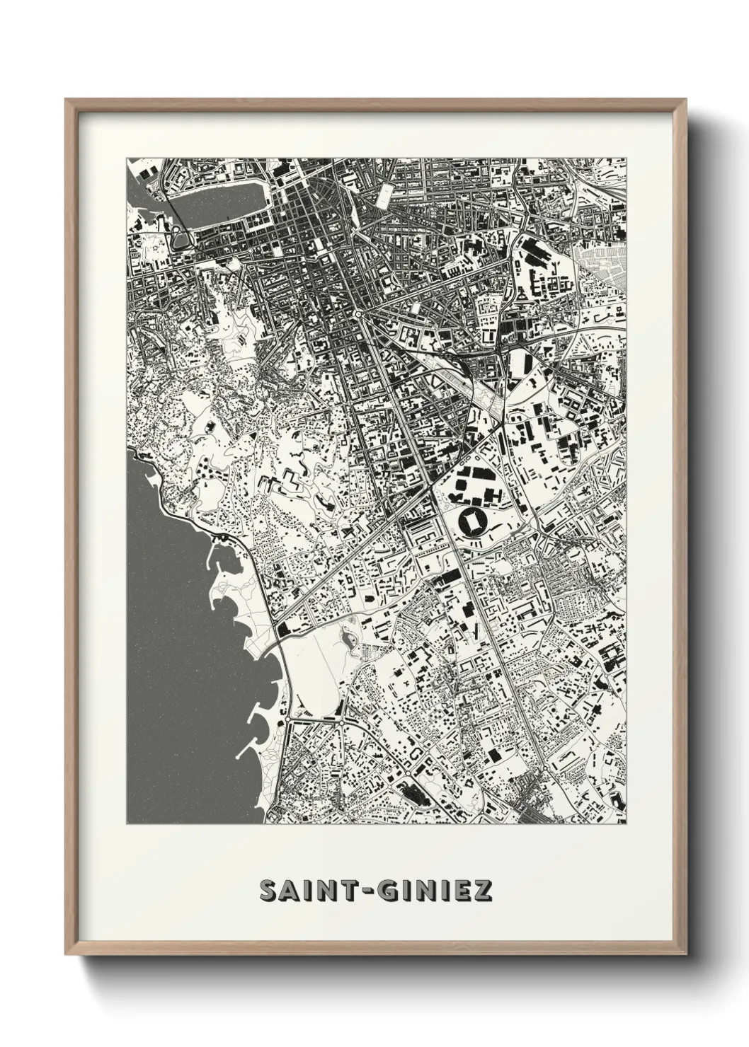 Une affiche de carte sur Saint-Giniez