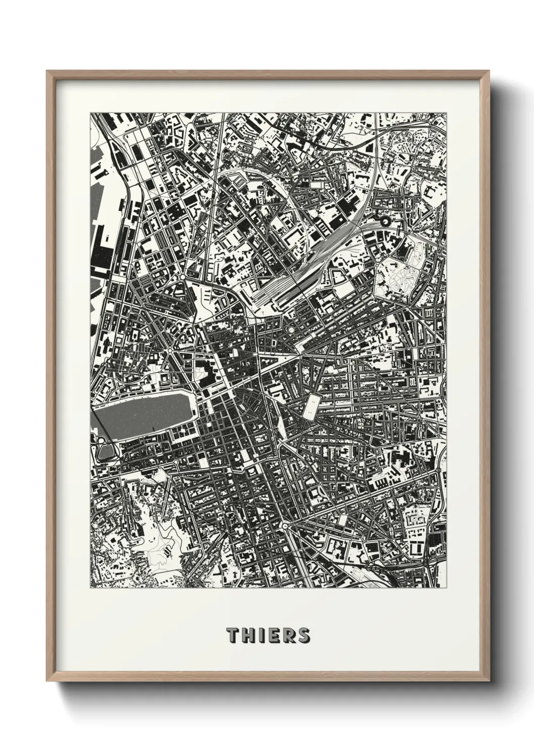 Une affiche de carte sur Thiers