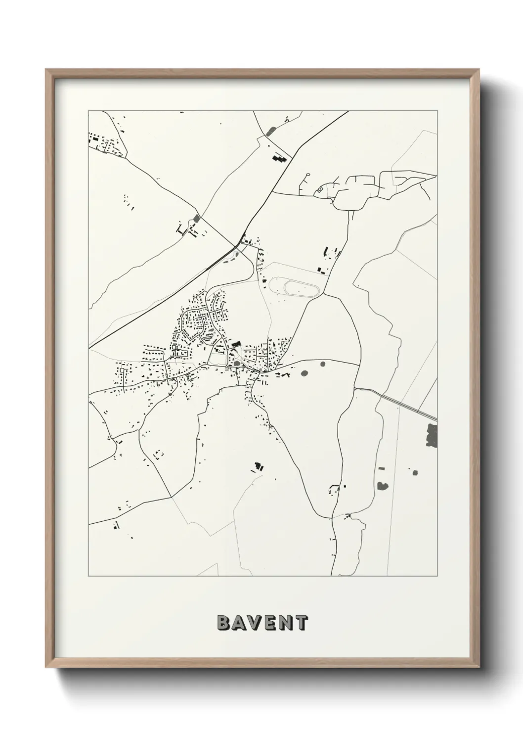Une affiche de carte sur Bavent