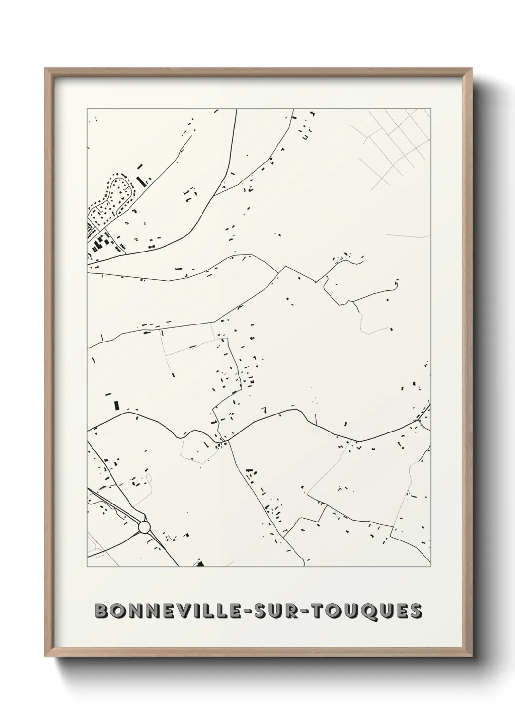 Une affiche de carte sur Bonneville-sur-Touques