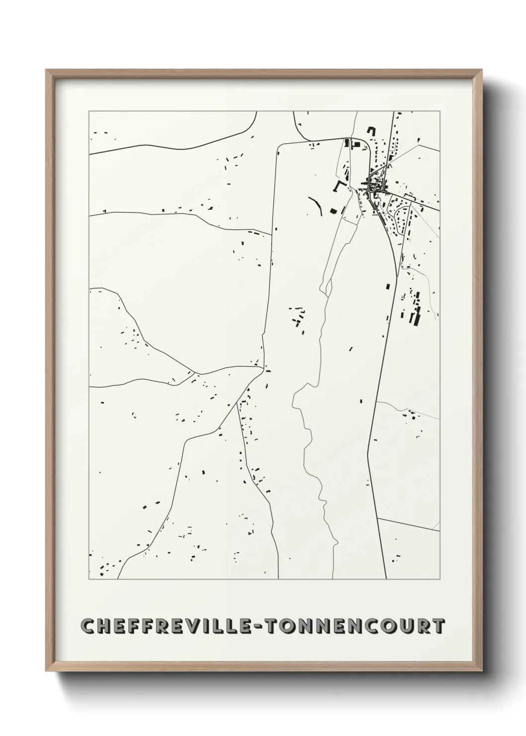Une affiche de carte sur Cheffreville-Tonnencourt