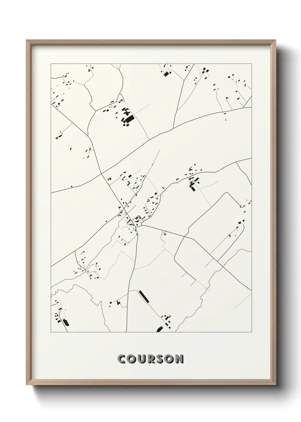 Une affiche de carte sur Courson